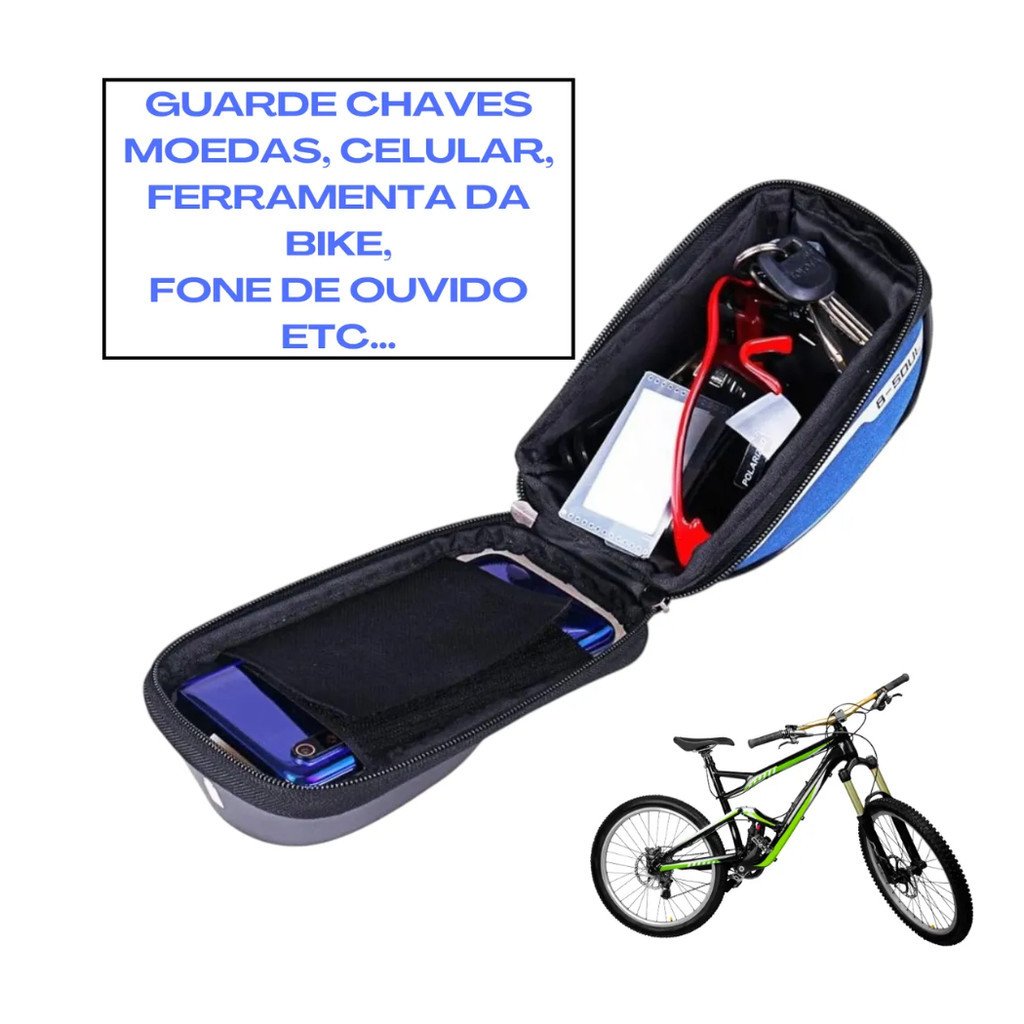 Bolsa de Guidão para Bicicleta Bike Kapbom Impermeável com Suporte Celular Touch GPS