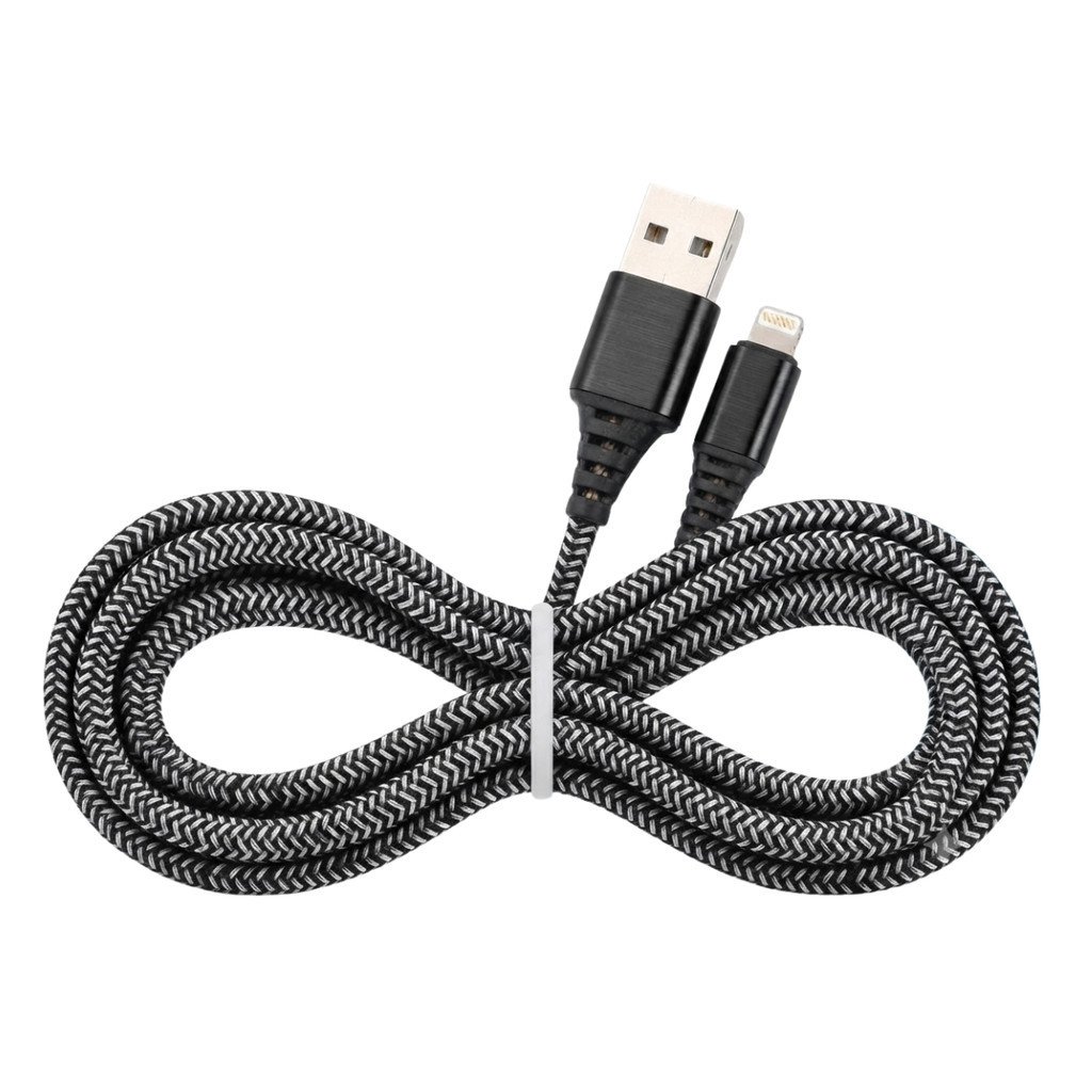 Cabo Lightning USB Kive KV-061 3.4A Nylon Trançado 1 Metro Carregamento Rápido