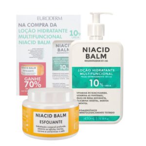 Kit Niacid Balm: Loção Hidratante 450ml + Esfoliante 200g (Peles Secas) Cod.89196