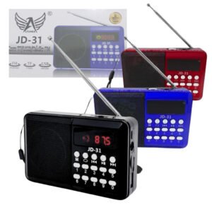 Rádio Portátil Bluetooth Altomex JD-31 FM Digital Recarregável USB Micro SD Bateria Interna