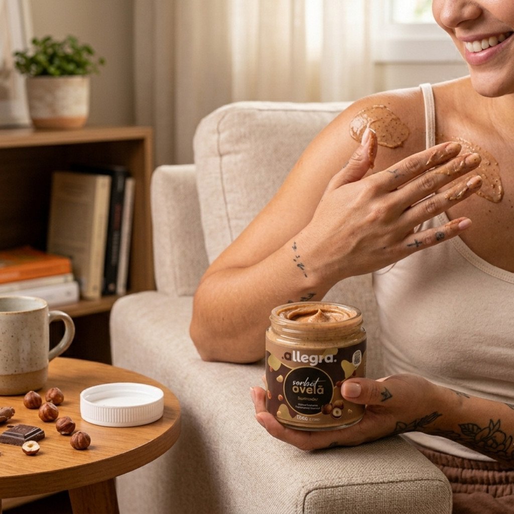 Creme Hidratante Corporal Allegra Sorbet Avelã Iluminador 150g Hidratação e Brilho para a Pele