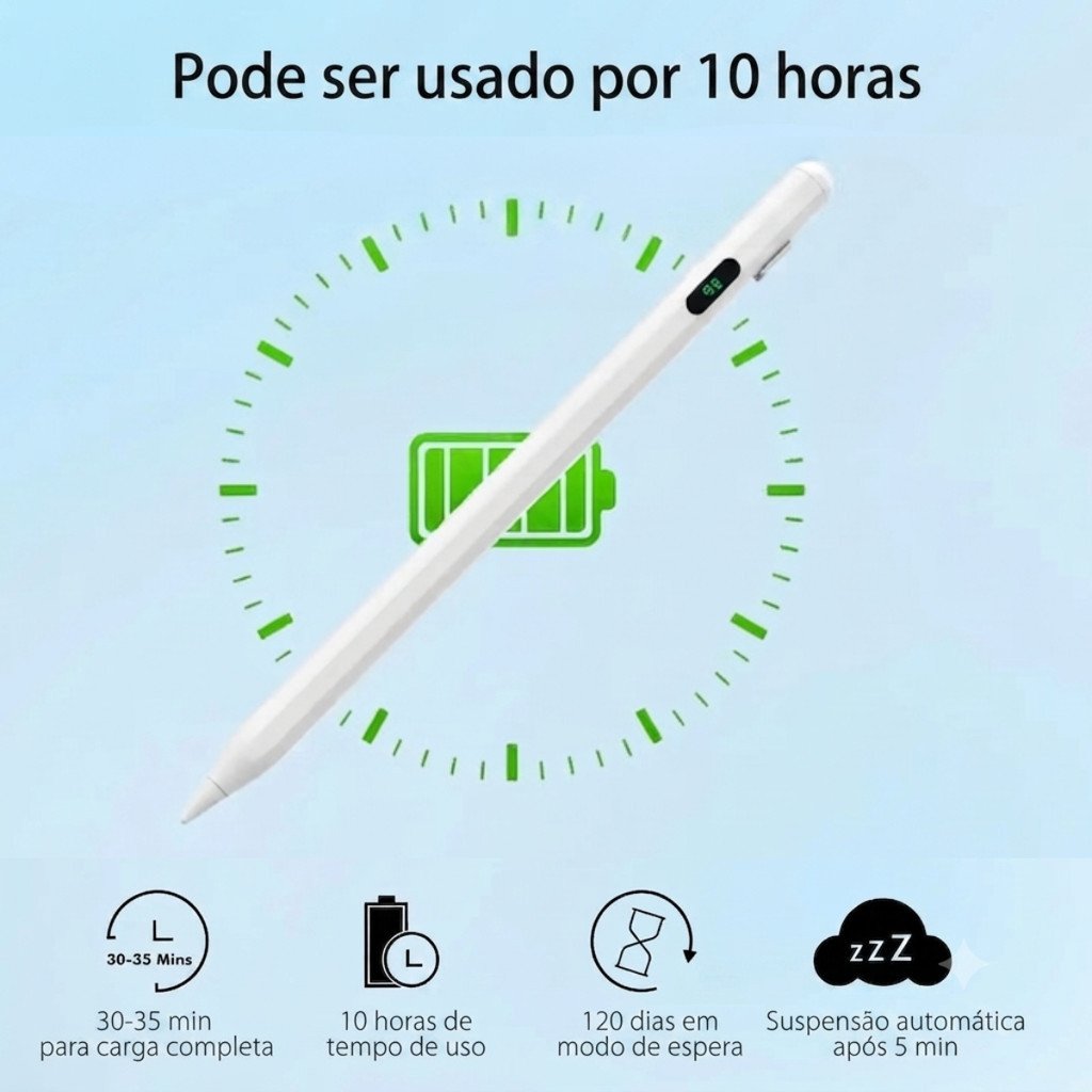Caneta Universa Stylus Pencil Com Tela Digital e 03 Pontas Kapbom KA-0211