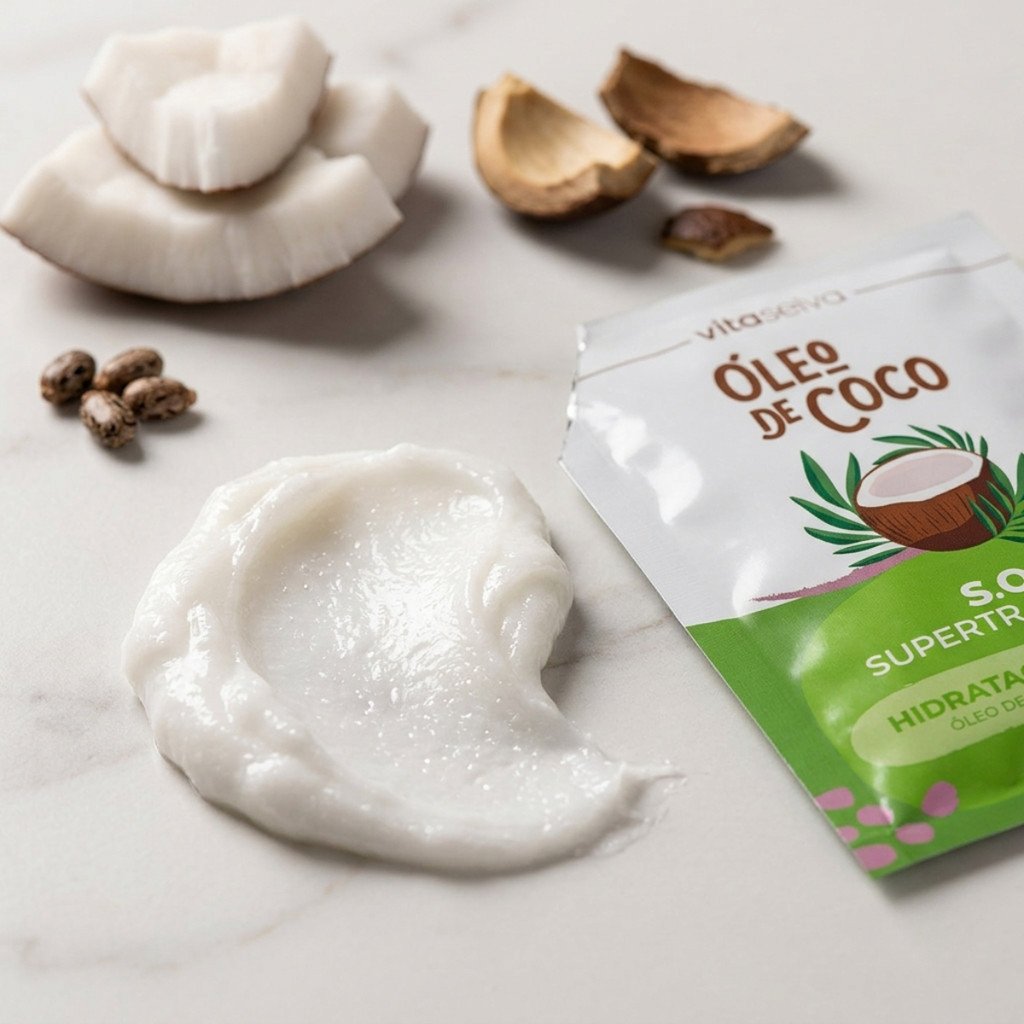 Máscara Capilar Hidratante Vita Seiva S.O.S Óleo de Coco 30g Nutrição Intensiva para Cabelos Secos