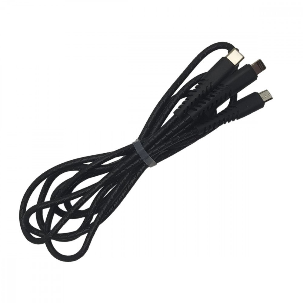 Cabo Carregador 3 in 1 conexão Tipo-C / V8 / Lightning de 1,2m 3.4A Altomex AL-2058