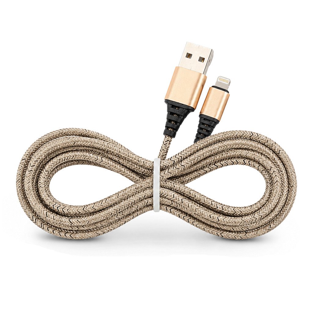 Cabo Lightning USB Kive KV-061 3.4A Nylon Trançado 1 Metro Carregamento Rápido