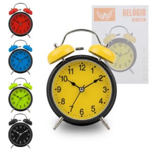 Relógio Despertador Analógico Cores Modernas 15 cm Altomex AL-2309