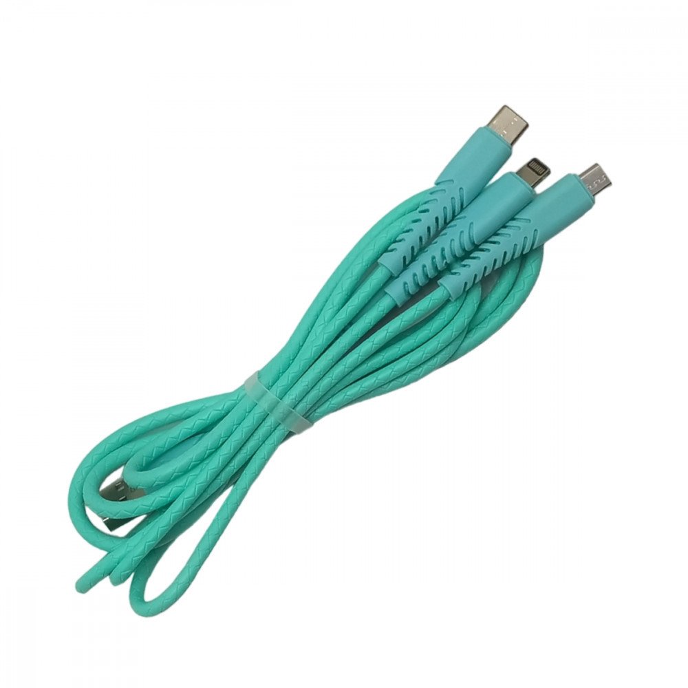 Cabo Carregador 3 in 1 conexão Tipo-C / V8 / Lightning de 1,2m 3.4A Altomex AL-2058