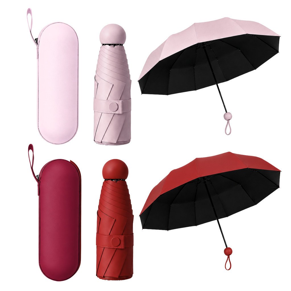Guarda-Chuva Compacto Dobrável com Case 58cm Proteção UV Altomex AJ-341