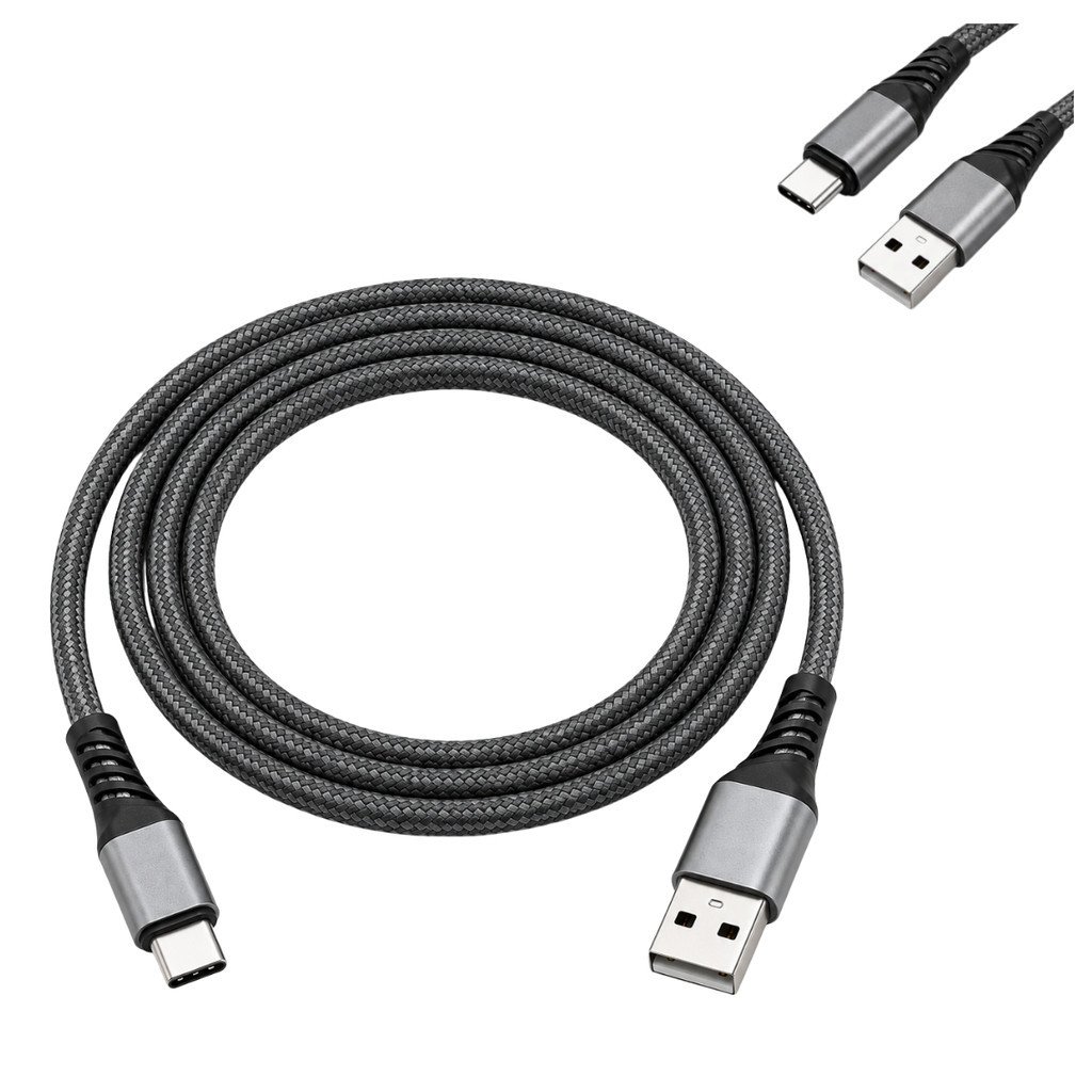 Cabo de Dados USB-A para Tipo-C 3.4A 1 Metro Trançado INOVA HBT-8807