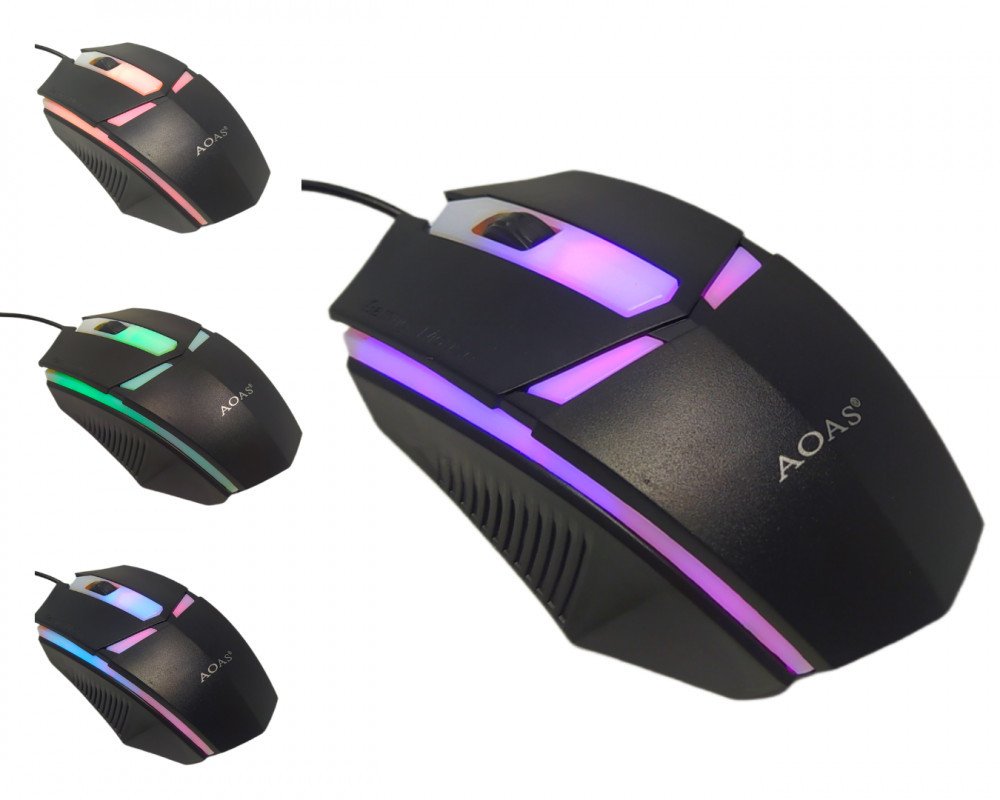 Mouse Gamer Glow RGB USB LED OAS-V01