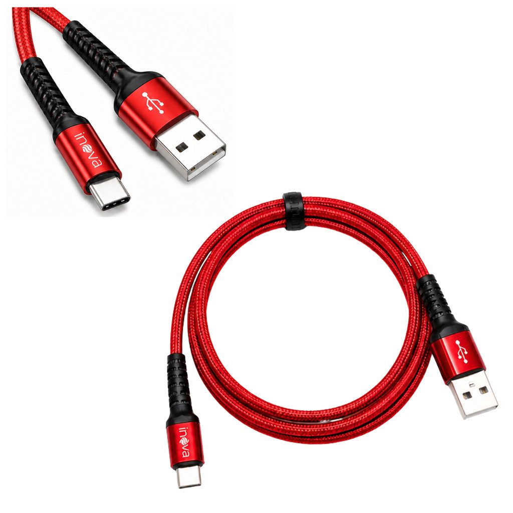 Cabo USB-A para USB-C 1 Metro 3,4A Trançado Reforçado INOVA MD-12465