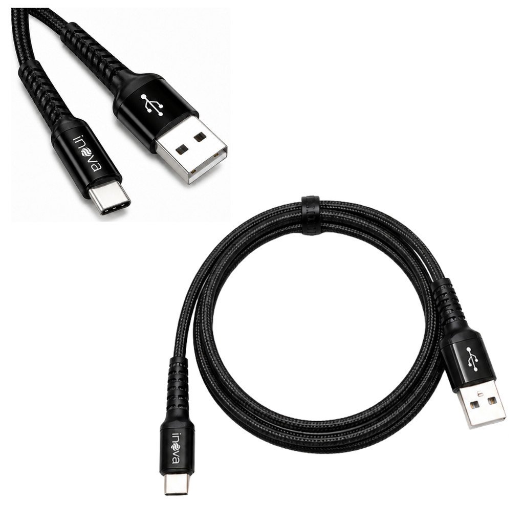 Cabo USB-A para USB-C 1 Metro 3,4A Trançado Reforçado INOVA MD-12465
