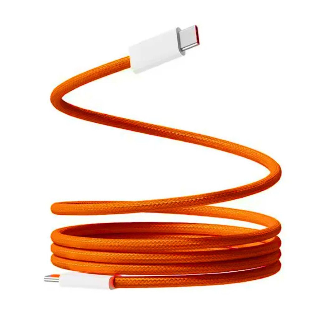 Cabo Carregador USB-C60W Turbo com Agulha Ejetora de Chip Laranja