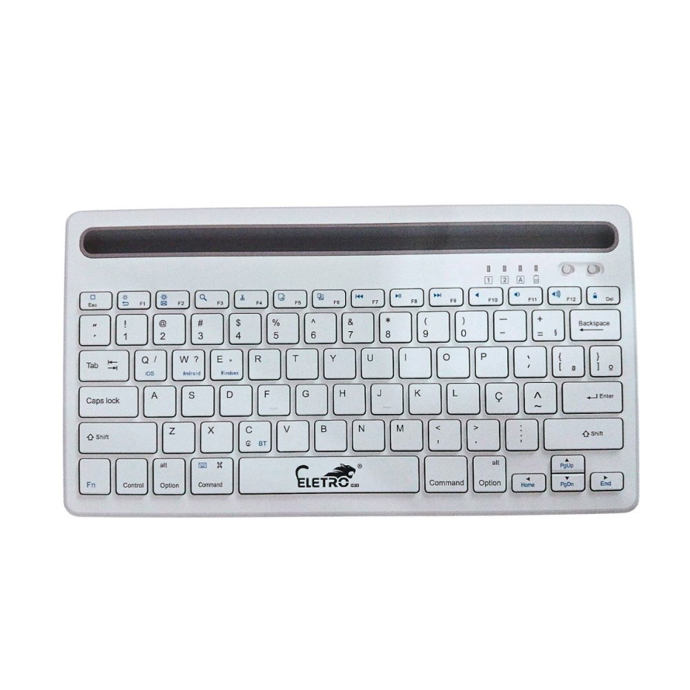 Teclado BT Inteligente Portátil Bluetooth com SUPORTE para Tablet e Celular Eletromex EL-2108