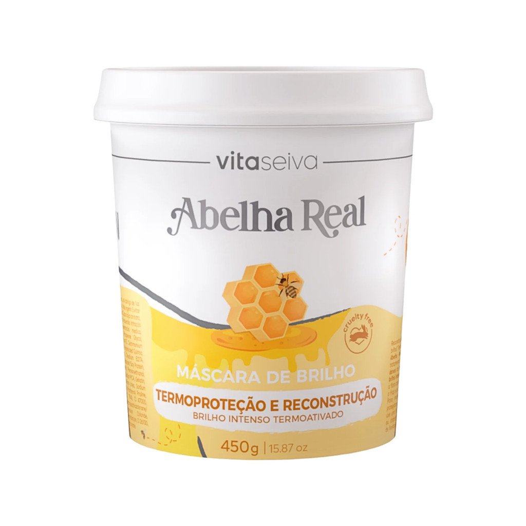 Máscara Capilar Vita Seiva Abelha Real Termoproteção 450g Reconstrução Brilho Intenso