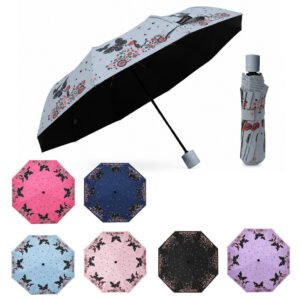 Guarda-Chuva Florido com Borboletas 32cm Proteção Solar Blackout Altomex AJ-3425