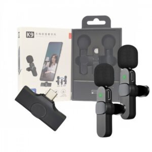 Microfone Condensador Duplo de Lapela Wireless TIPO C sem Fio 2.4GHZ Altomex K9-TC-2IN1
