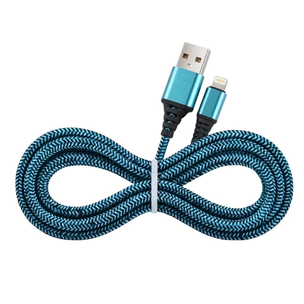 Cabo Lightning USB Kive KV-061 3.4A Nylon Trançado 1 Metro Carregamento Rápido