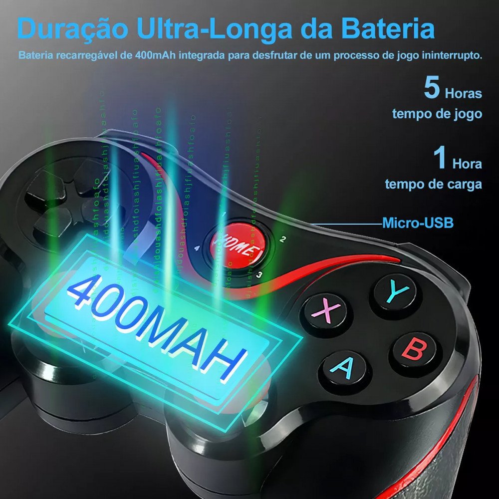 Controle Gamer Bluetooth Ovleng SN-X3 Sem Fio com Suporte para Celular 2.4G Recarregável Android PC