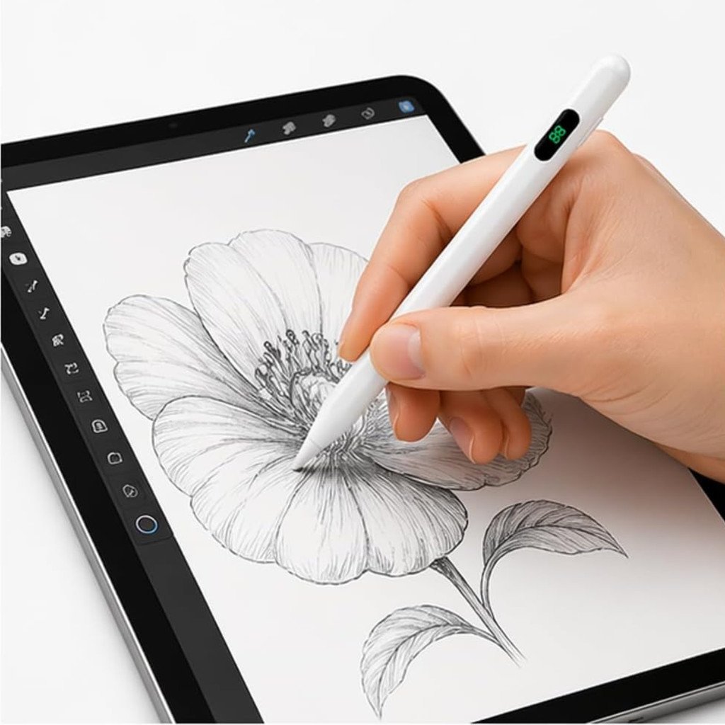 Caneta Universa Stylus Pencil Com Tela Digital e 03 Pontas Kapbom KA-0211