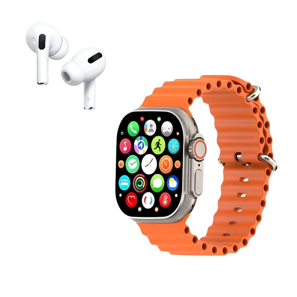 KIT Smartwatch 49mm + Fone Ouvido + Fonte TIPO-C + Cabo Lightning INOVA WFFCC-12756 (Ondulada)