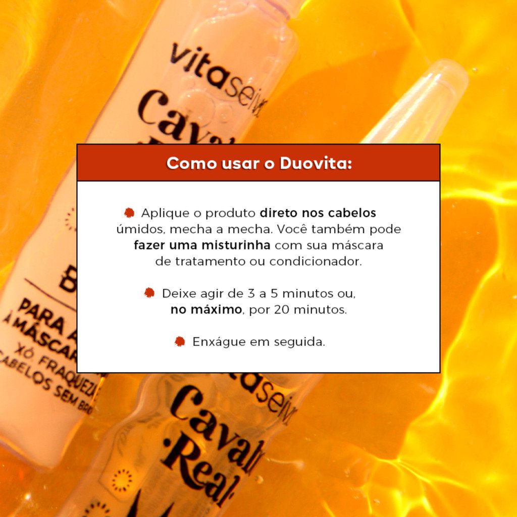Kit 2 Ampolas Tônico Duovita Vita Seiva Cavalo Real 20ml Cod.87110