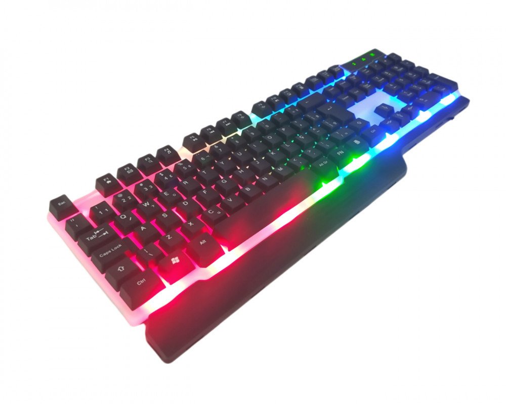 Kit Teclado E Mouse Gamer Semi Mecânico LED RGB Kapbom KA-688