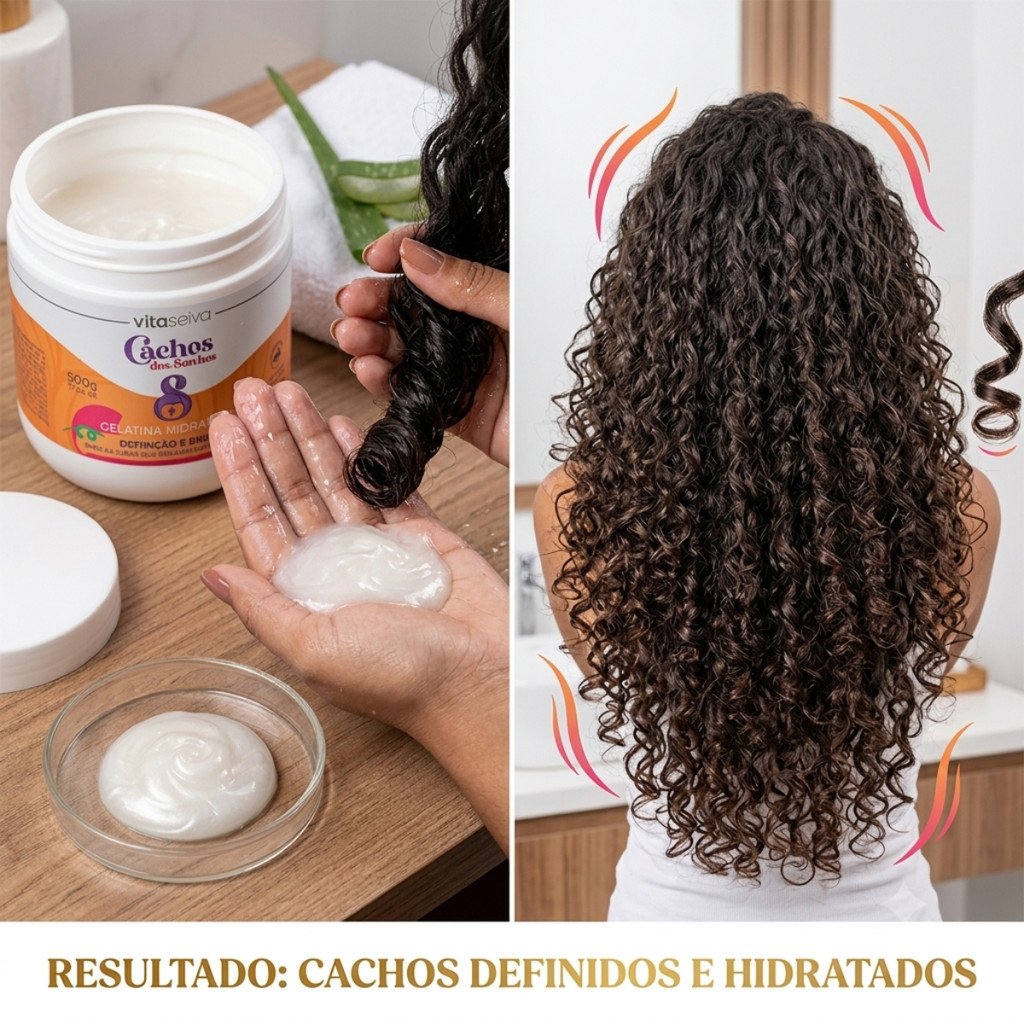 Gelatina Hidratante Cachos dos Sonhos Vita Seiva 500g Definição e Brilho Cod.89303