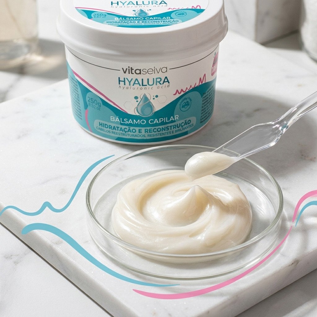 Bálsamo Capilar Vita Seiva Hyalura 250g Hidratação Reconstrução e Brilho para Cabelos Danificados