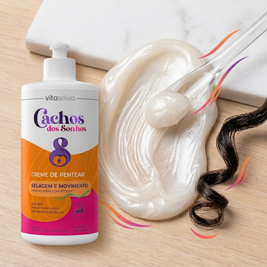 Creme de Pentear Vita Seiva Cachos dos Sonhos 500ml Selagem e Movimento Cod.89302