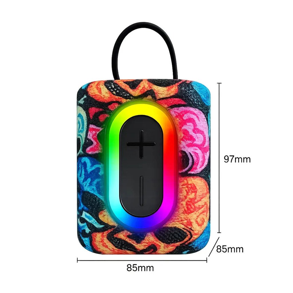 Caixa de Som Bluetooth LED Estampa Caveira TWS 10W Kapbom KA-8323
