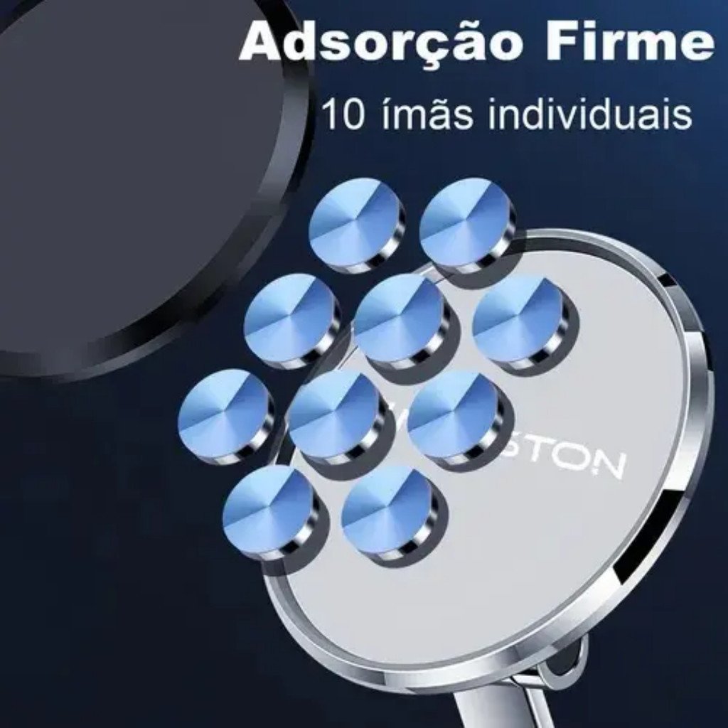 Suporte Magnético Veicular H'Maston CJ-69 Dobrável Duplo Ajustável para Celular