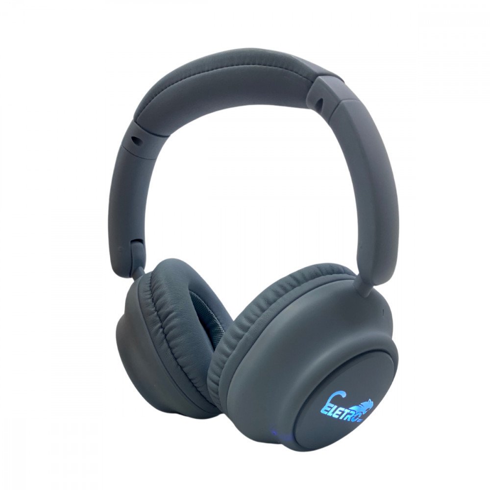 Fone de Ouvido Bluetooth Sem Fio Headphone Dobrável Com LED Luzes Bass Som HD Eletromex EL-1501