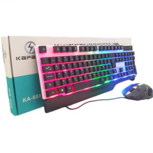 Kit Teclado E Mouse Gamer Semi Mecânico LED RGB Kapbom KA-688