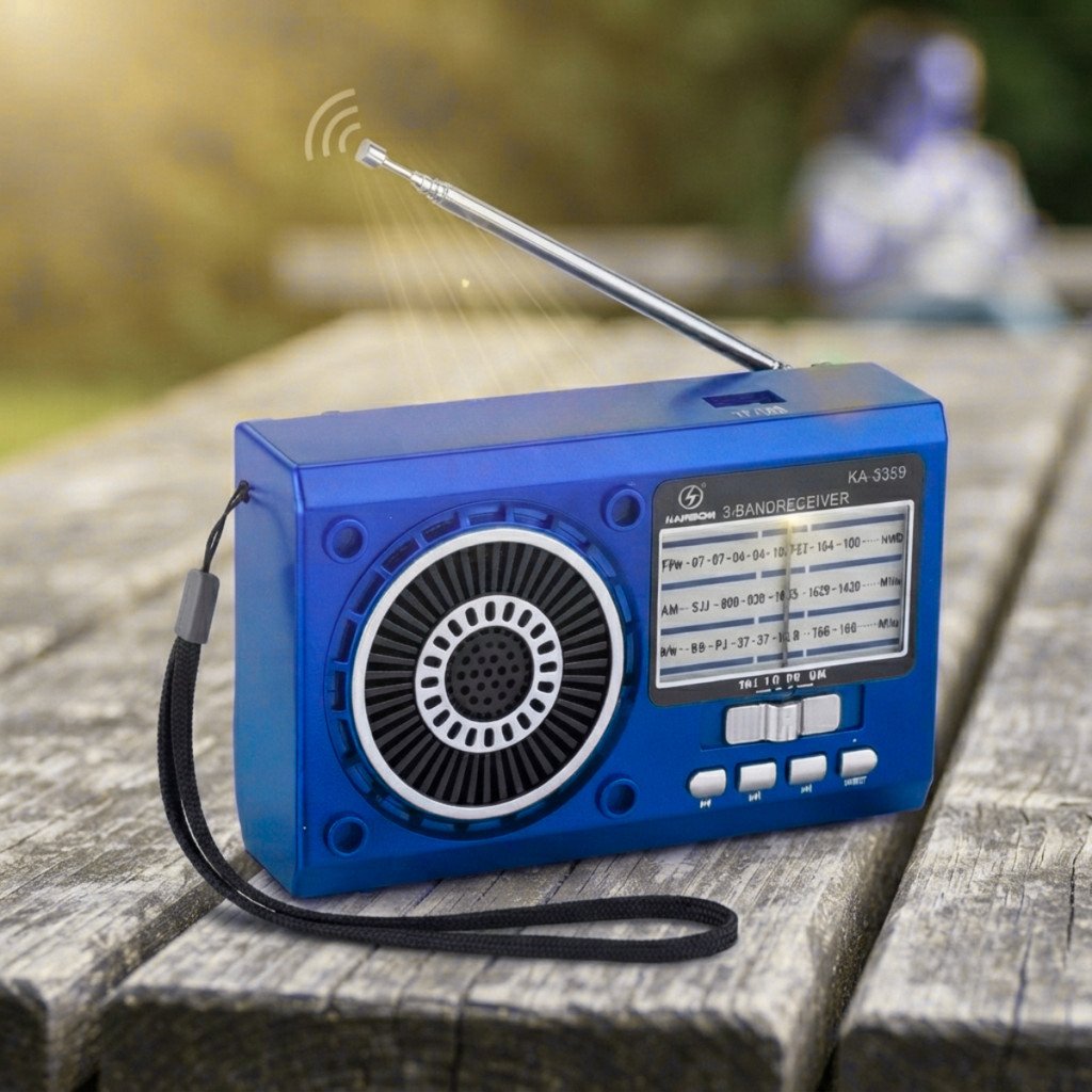 Rádio Retrô AM/FM/SW Recarregável Energia Solar Kapbom KA-3359