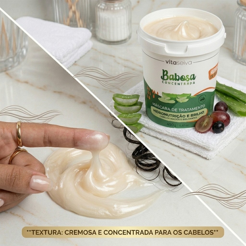 Máscara Capilar Vita Seiva Babosa Concentrada 450g Hidronutrição Brilho Intenso e Maciez