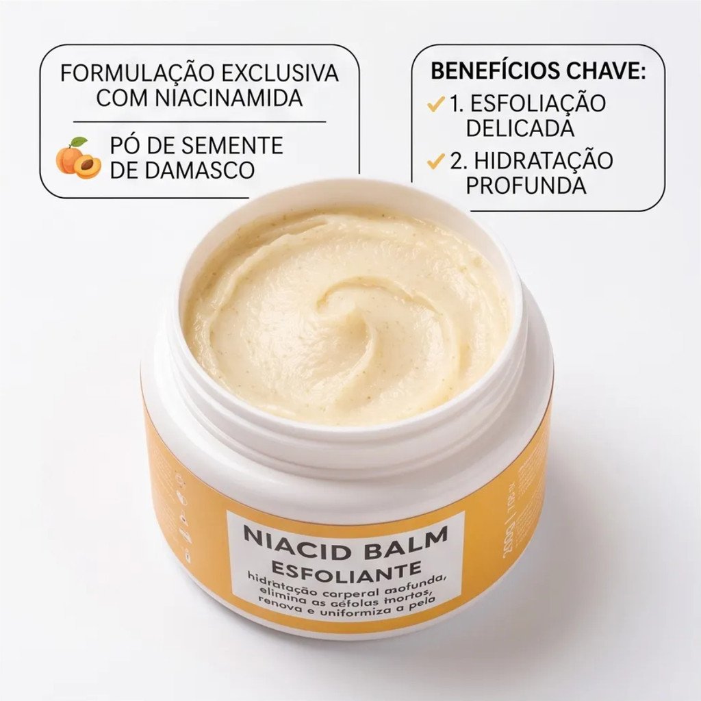 Creme Esfoliante Corporal Niacid Balm 200g Renovação e Hidratação Cod.89191