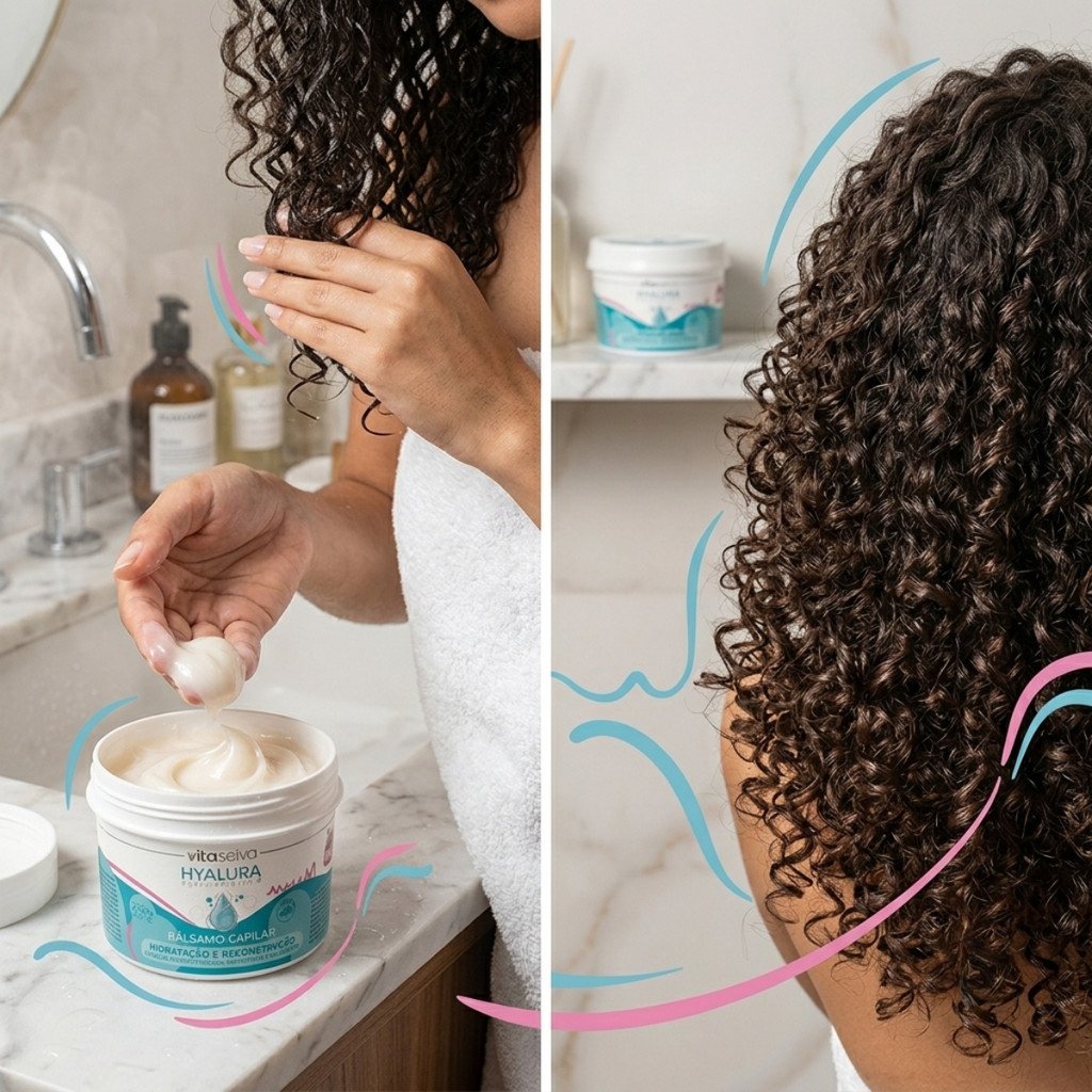 Bálsamo Capilar Vita Seiva Hyalura 250g Hidratação Reconstrução e Brilho para Cabelos Danificados