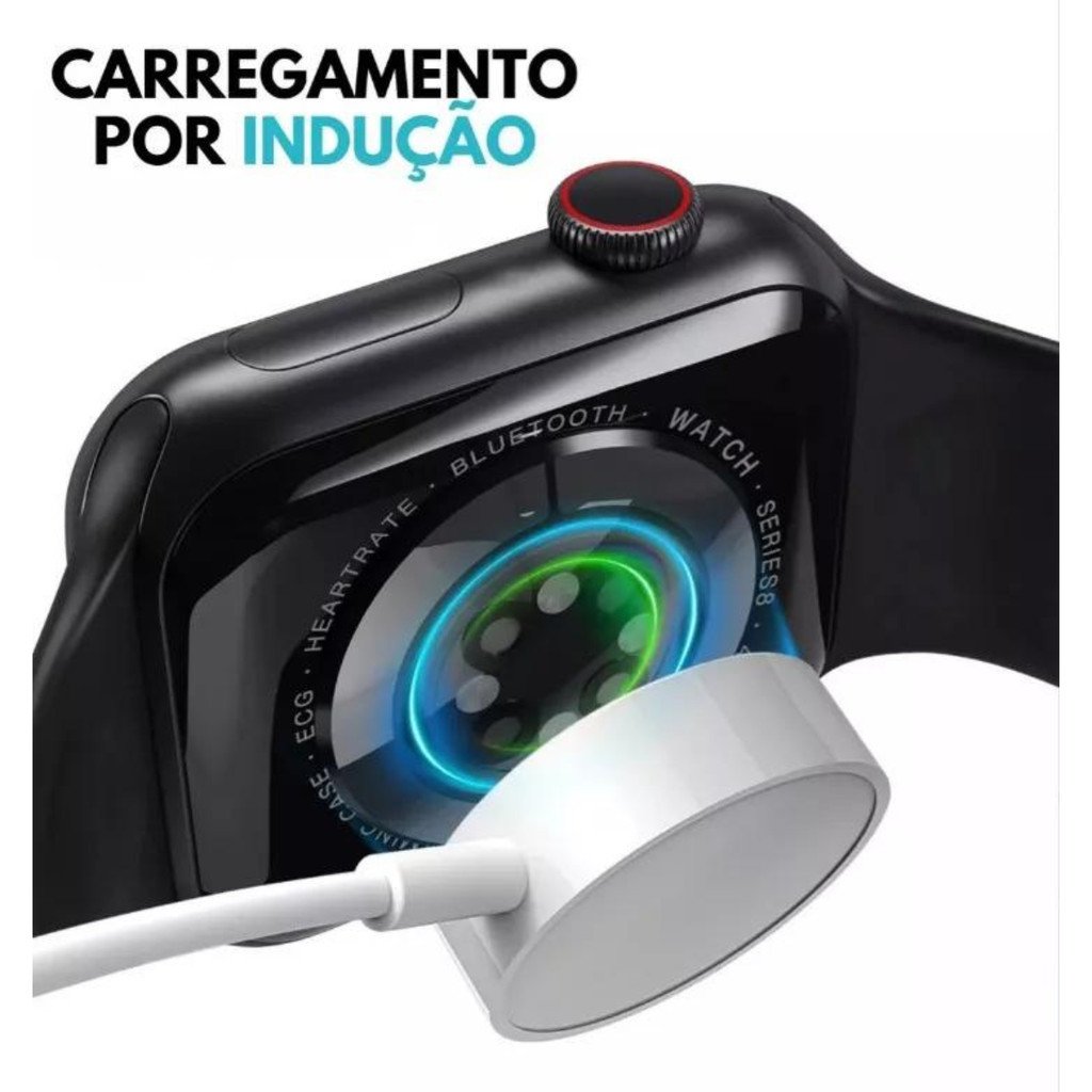 KIT Smartwatch 49mm + Fone Ouvido + Fonte TIPO-C + Cabo Lightning INOVA WFFCC-12756 (Ondulada)