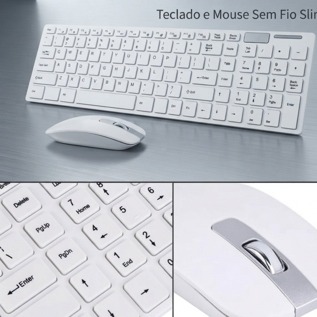 Teclado e Mouse com Receptor Sem Fio ABNT2 Kapbom KA-666