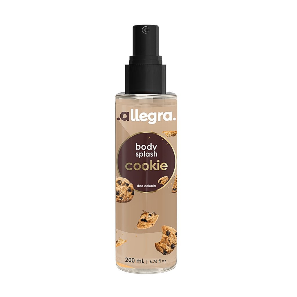 Body Splash Allegra Cookie Deo Colônia Perfumada 200ml Fragrância Doce Longa Sensação de Frescor