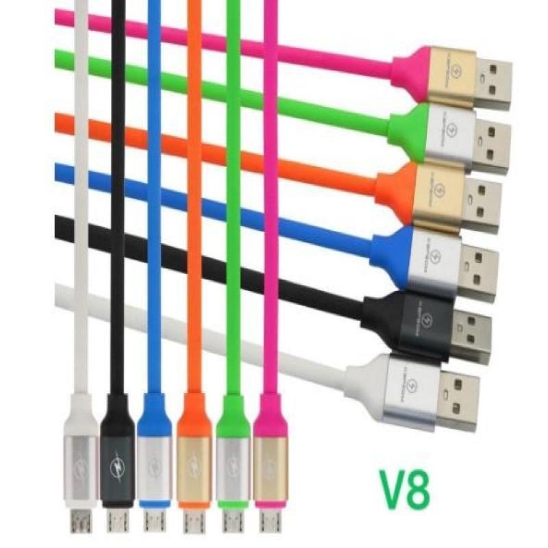 Cabo de Dados USB V8 Emborrachado Colorido 1.2 Metros Kapbom KAP-311-V8