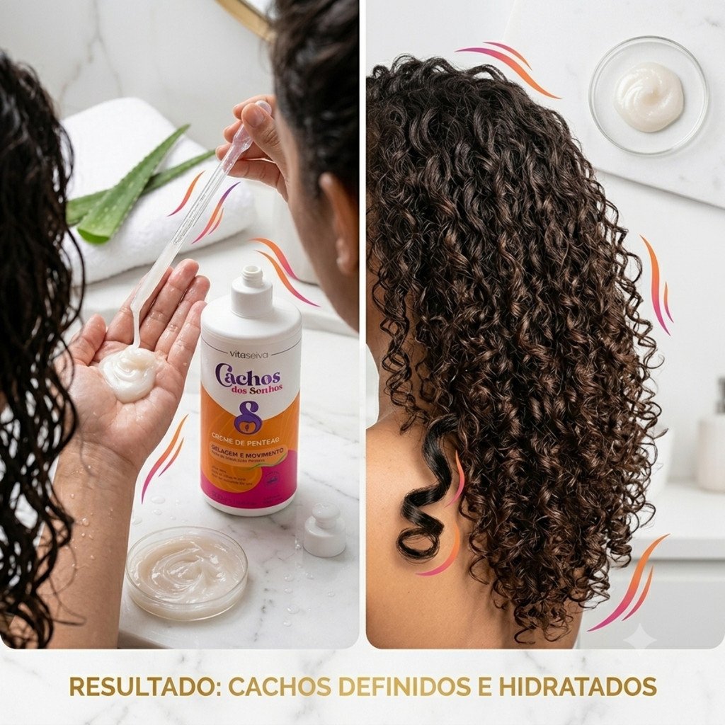 Creme de Pentear Vita Seiva Cachos dos Sonhos 500ml Selagem e Movimento Cod.89302